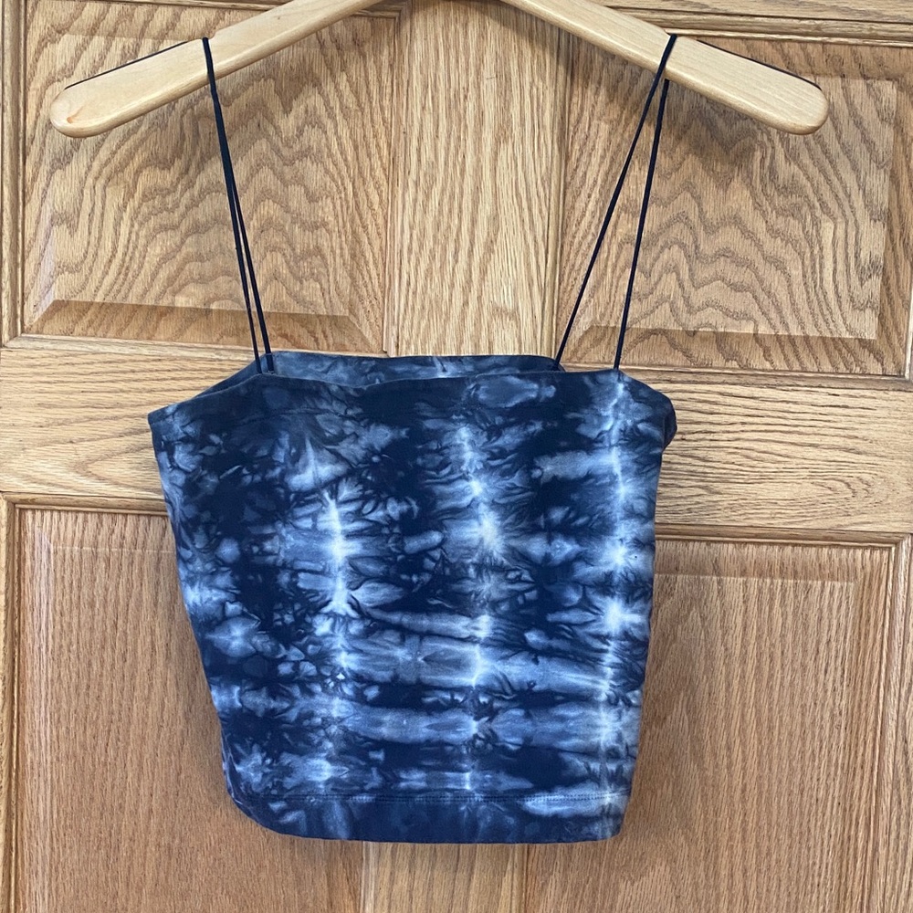 American Eagle Outfitters Blue and Gray Tie Dye Camisole/Bandeau